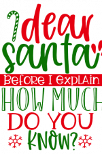 Dear Santa Before I Explain How Much Do You Know, Funny, Christmas Free Svg File