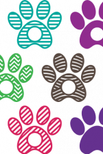 decorated dog paws monogram frame bundle, pet lover free svg file