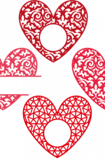 decorated heart monogram frame bundle free svg file
