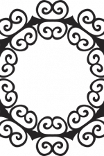 decorated, ornamental circle monogram frame free svg file