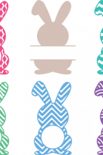 decorated rabbit monogram frame free svg file