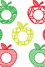 decorative apples monogram frame bundle, fruit free svg file