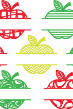 decorative apples split text frame, fruit free svg file