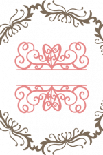 decorative floral circle split text frame free svg file