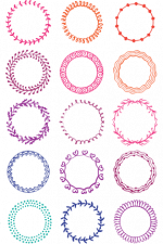decorative hand drawn circle monogram frame bundle free svg file