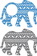 decorative mandala elephant monogram frame free svg file