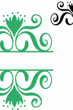 decorative ornamental split text frame free svg file