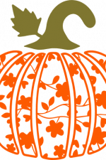 decorative pumpkin with leaves, halloween free svg file