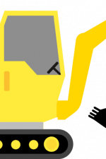 digger truck, construction - free svg file for members