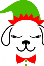 dog elf with hat, christmas free svg file