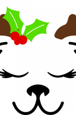 dog moose, holly leaves, antlers, christmas free svg file