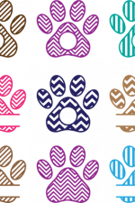 dog paw print monogram frame bundle, pet lover free svg file