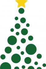 dotted christmas tree with star, decoration free svg file