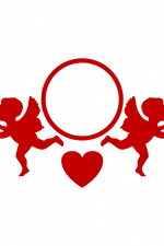 Double Cupid, Monogram Frame, Valentine's Day Free Svg File