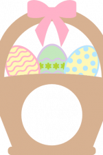 easter basket monogram frame , bow, eggs free svg file