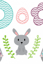 easter bundle, bunny monogram frames, eggs in basket free svg file