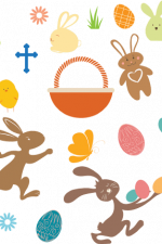 easter elements bundle, bunnies, basket, rabbits, eggs free svg file