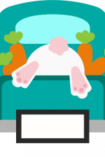 easter truck with eating bunny free svg file clipart