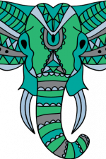 elephant head mandala, animal free svg file