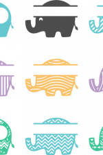 elephants monogram frame bundle, animal, decorative free svg file