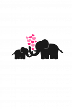 Elephants With Hearts, Love Free Svg File