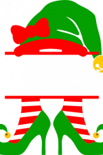 elf girl dress split text frame, christmas free svg file