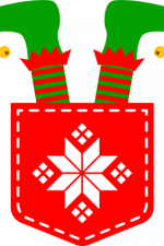 elf in pocket, christmas free svg file