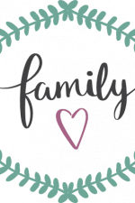 family sign in leaf circle, home decoration free svg file