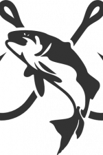 fish and crossed hooks, fishing split text frame - free svg file for members