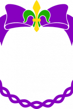 fleur with bow monogram frame, mardi gras, carnival free svg file