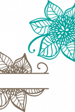 floral design, bloom split text frame free svg file