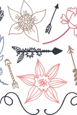 floral elements bundle, blooms, rose, arrows free svg file