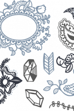 floral elements bundle, diamonds, decorative free svg file