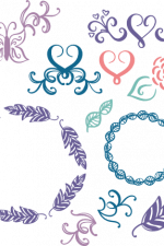floral elements bundle, feathers circle, decorative free svg file
