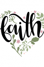 Floral Faith Sign, Heart Shape Free Svg File
