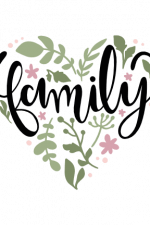 floral Family Heart Shape, sign Free Svg File
