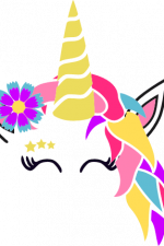 floral unicorn head, stars, fantasy animal free svg file