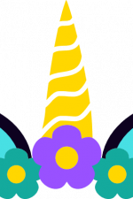 floral unicorn head with horn, decoration free svg file