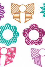 flower bloom and bows monogram bundle, decorative free svg file