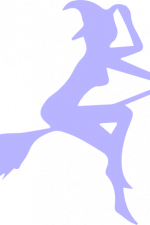 flying witch on broom stick with hat, silhouette, halloween free svg file