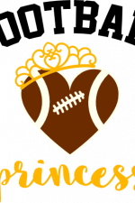football princess, heart shape ball with crown, sport girl free svg file