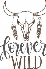 forever wild, cow skull boho design free svg file