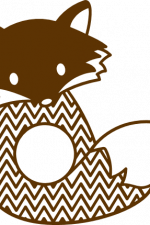 fox monogram, animal free svg file clipart image