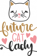 future cat lady, cat lover, baby
  onesie free svg file