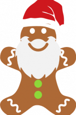 Gingerbread Man With Santa Hat And Beard, Christmas Free Svg File