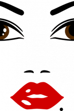 girl face, eyebrows, eyes, lips - free svg file for members
