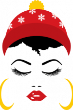 girl face with christmas hat and big earrings - free svg file for members