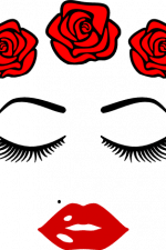 girl face with roses free svg file clipart images