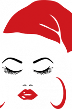 Girl Face With Santa Hat, Christmas - free svg file for members