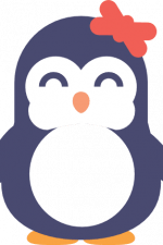 girl penguin with bow monogram frame free svg file